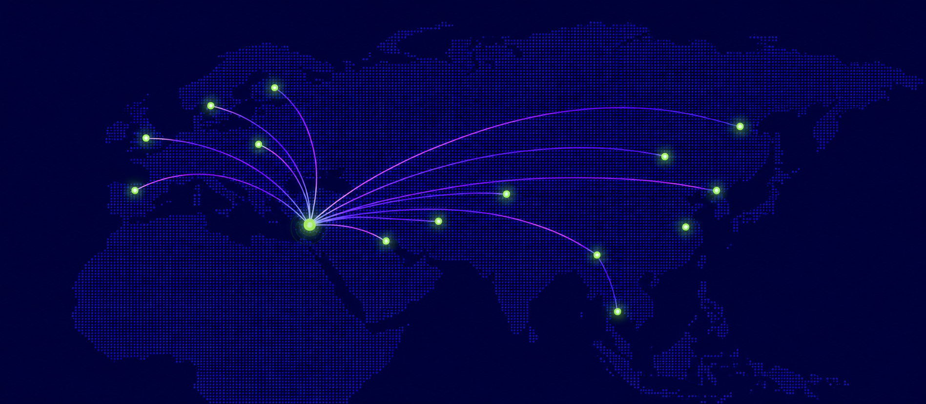 Map showing AxiaSeven's trading routes from Cyprus across Europe and Asia